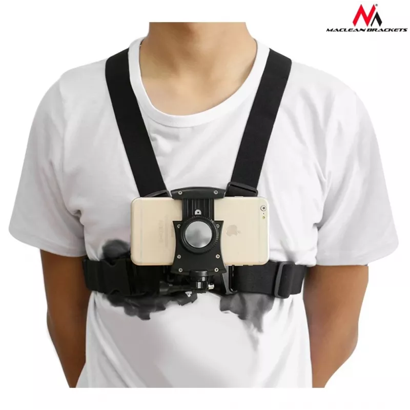 Suporte de peito tipo coldre para telemóvel e câmara desportiva MC-773