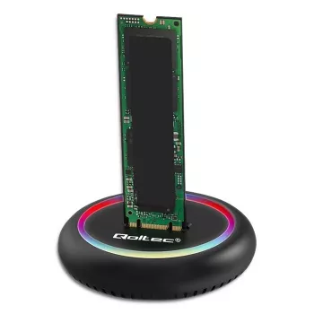 Dock para SSD M.2 QOLTEC 52275 para unidades SATA e NVMe, ligação USB