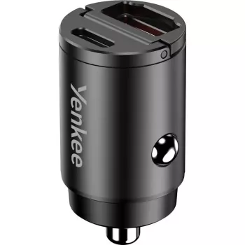 Carregador de automóvel YENKEE CAR 02 Power Delivery 30W com conectores USB-A e USB-C