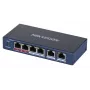 Ligações de rede Hikvision DS-3E0106HP-E não gerido Fast Ethernet (10/100) com suporte PoE azul