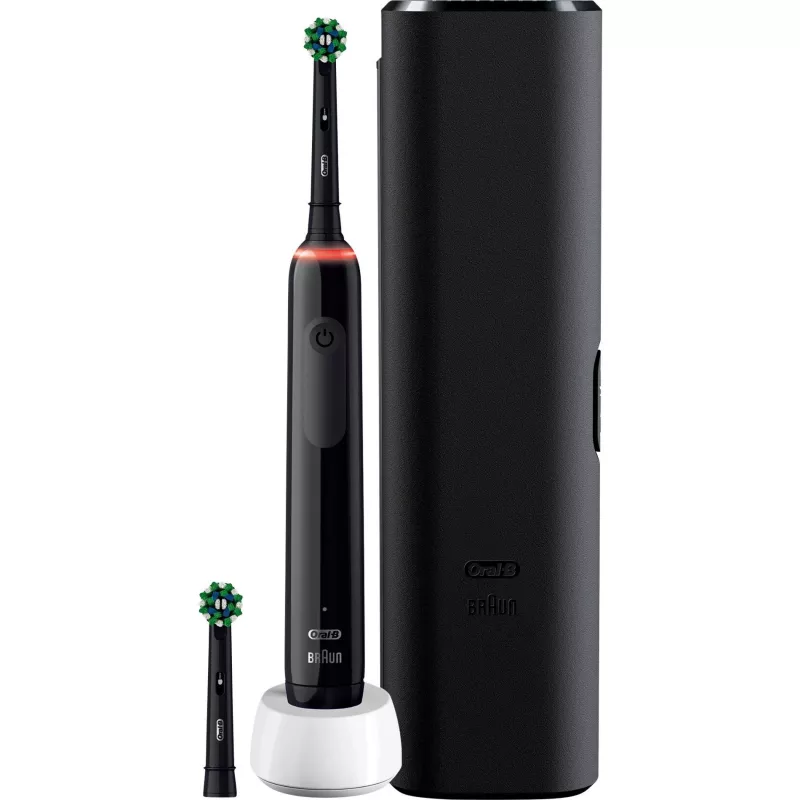 Escova de dentes elétrica rotativa Oral-B Pro 3 3500 para adultos preta