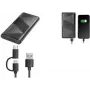 Logilink - Powerbank - Cabo 2-em-1 - 10000 mAh - 18 Watt - 3 A - PD 2.0, QC 3.0 - 2 portas de saída (USB Type-A, USB-C de 24 pinos) - no cabo: USB Type-A / USB-C - Preto (PA0275)
