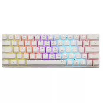 Teclado mecânico gaming White Shark Wakizashi WAKIZASHI-2-US-W-BLUE — layout US, switches azuis