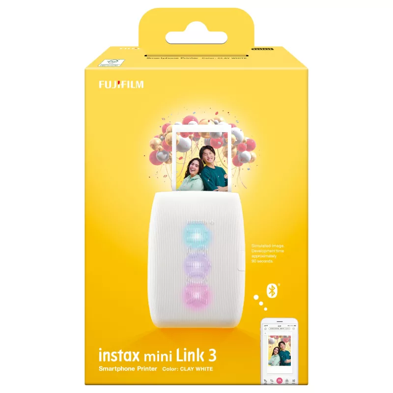 Impressora fotográfica Fujifilm Instax Mini Link 3 branca Bluetooth impressora instantânea portátil para fotografias de smartphone