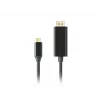 Adaptador de cabo de vídeo LANBERG CA-CMDP-10CU-0030-BK, 3 m, USB Type-C para DisplayPort, suporte 4K@60Hz/144Hz