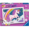 Conjunto de pintura por números Ravensburger CreArt Rosa Unicórnio pintura