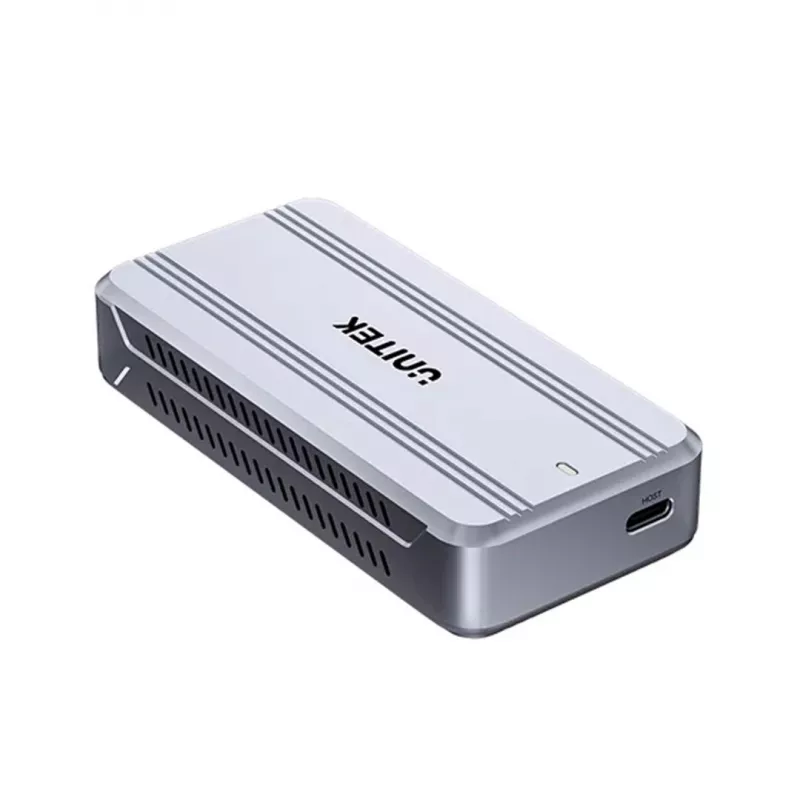 Caixa para SSD Unitek S1242AGY01-EU USB4 40 Gbit/s, M.2 NVMe, até 8 TB, alumínio/plástico, refrigeração ativa