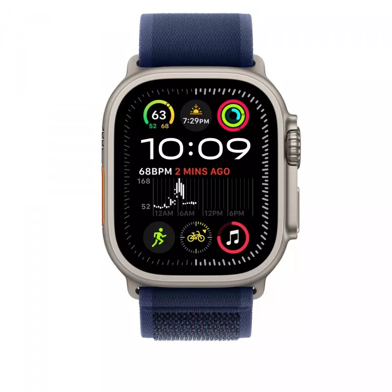 Apple 49mm Blue Trail Loop - S/M - Acabamento em titânio natural