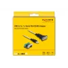 DeLOCK 63465 Adaptador de USB 2.0 Type-A para série RS-422/485, bloco de terminais de 6 pinos, 1,8 m, preto/transparente