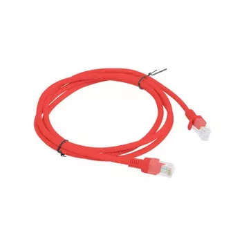 Cabo de patch de rede LANBERG Cat.5e UTP 1,5 m, vermelho, condutor CCA, 26 AWG, 100 MHz