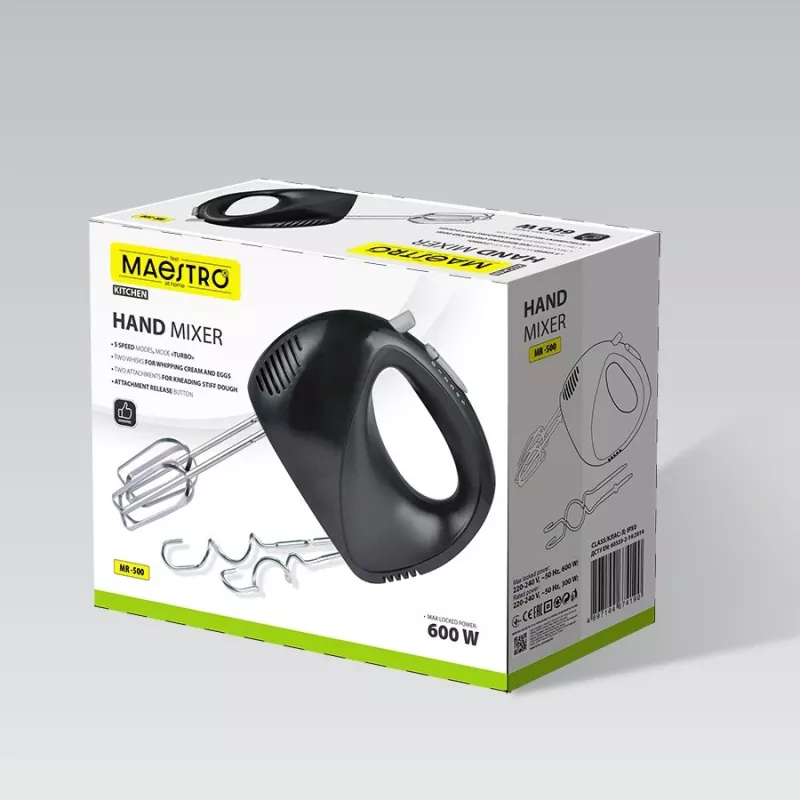 Batedeira de mão Maestro MR-500, preta – batedeira de mão, modelo MR-500