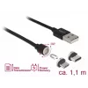 Cabo USB DeLOCK 85723 USB 2.0 1,1 m USB A USB C/Micro-USB B preto