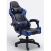 Cadeira de escritório Top e Shop REMUS – assento e encosto acolchoados, preta/azul, com rodas