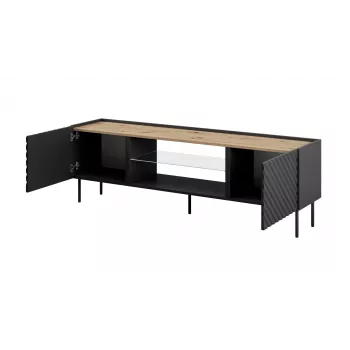 Móvel RTV EF ONDA 180x40x39-58 preto (de pé ou montado na parede)
