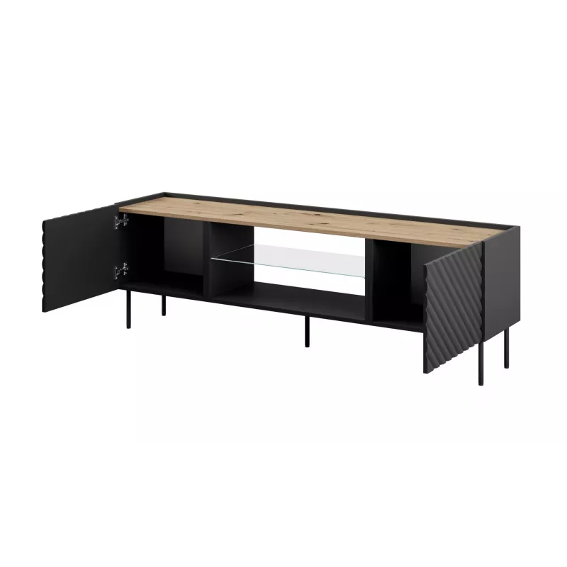 Móvel RTV EF ONDA 180x40x39-58 preto (de pé ou montado na parede)