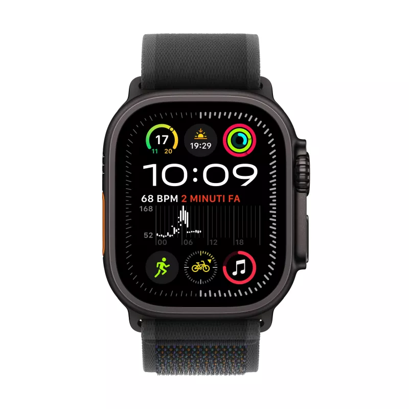 APPLE Watch Ultra 2 GPS + Cellular 49 mm Caixa de titânio preto com bracelete Trail Loop preta – M/L