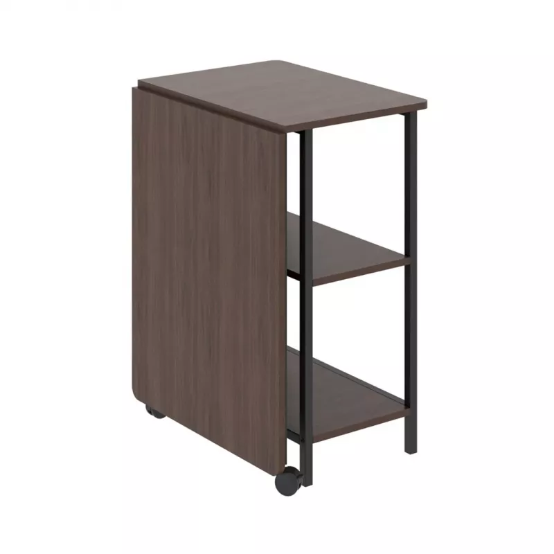 Mesa dobrável Loft Maclean, dimensões: 107x45x75 cm, máx. 150 kg, com tampo, cor nogueira escura, MC-411 B