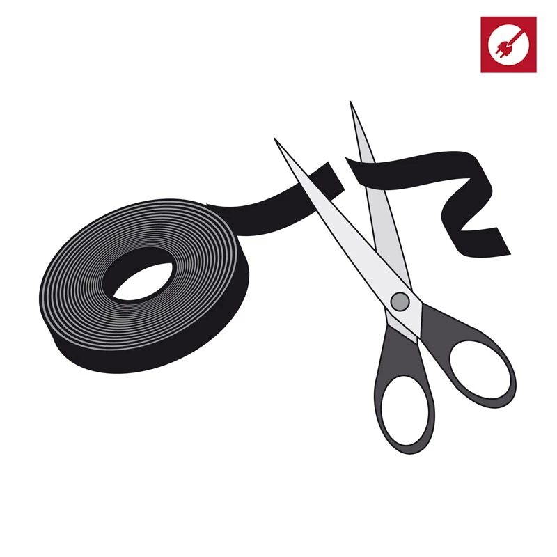 LABEL THE CABLE LTC PRO Roll Strap, rolo de fita adesiva dupla face, 25 m preto