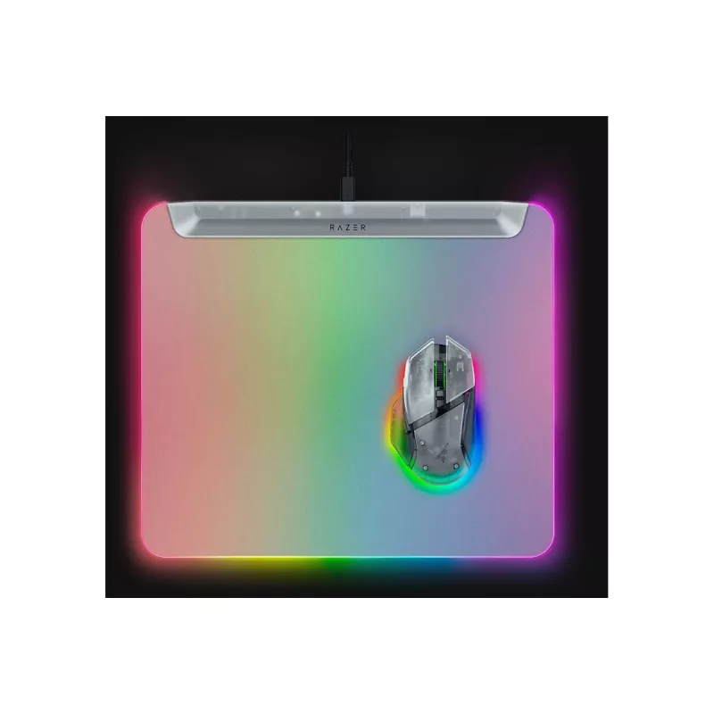 Tapete de rato gaming Razer Firefly V2 Pro White – retroiluminação RGB, alimentação USB, base antiderrapante
