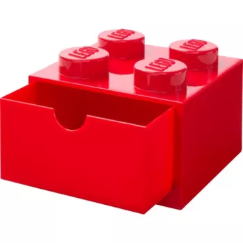LEGO Gaveta de secretária 4, caixa de arrumação Vermelho, com studs