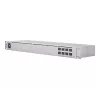 Switch de rede L2 Gerido UBIQUITI USW-Aggregation — 8 slots SFP+, suporte 10G, sem ventoinha, rack 1U, prateado