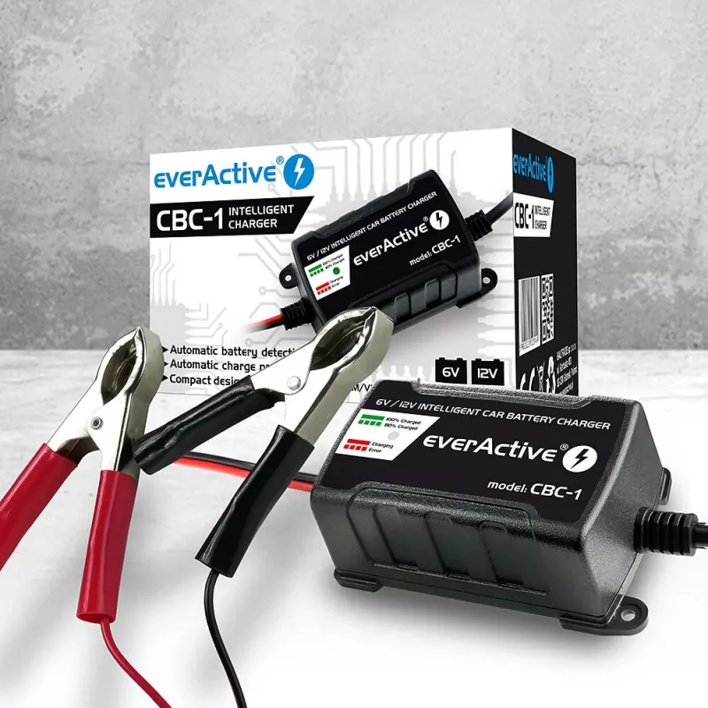 Carregador de bateria de automóvel everActive CBC1 6V/12V