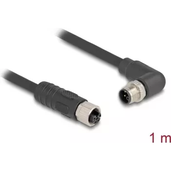Cabo sensor/atuador DeLOCK 80528 1 m RST M12 preto