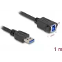 Cabo USB DeLOCK ficha USB Type-A macho para conector fêmea USB Type-B 1 m preto