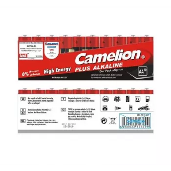 Pilha descartável CAMELION LR6-SP10 AA alcalina 1,5 V, 10 unid., 49,8 mm x 1,41 cm, 24 g por unidade