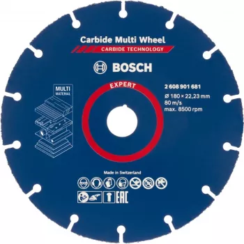 Disco de corte Bosch EXPERT Carbide MultiWheel 180 mm Ø, furo 22,23 mm