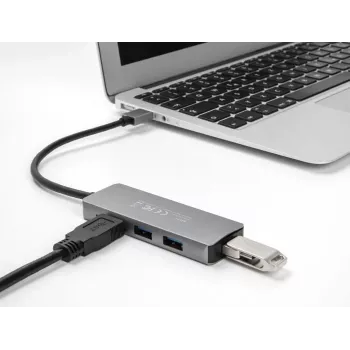 DeLOCK 63171 Hub USB 3.2 Gen 1 Type-A 5000 Mbit/s cinzento