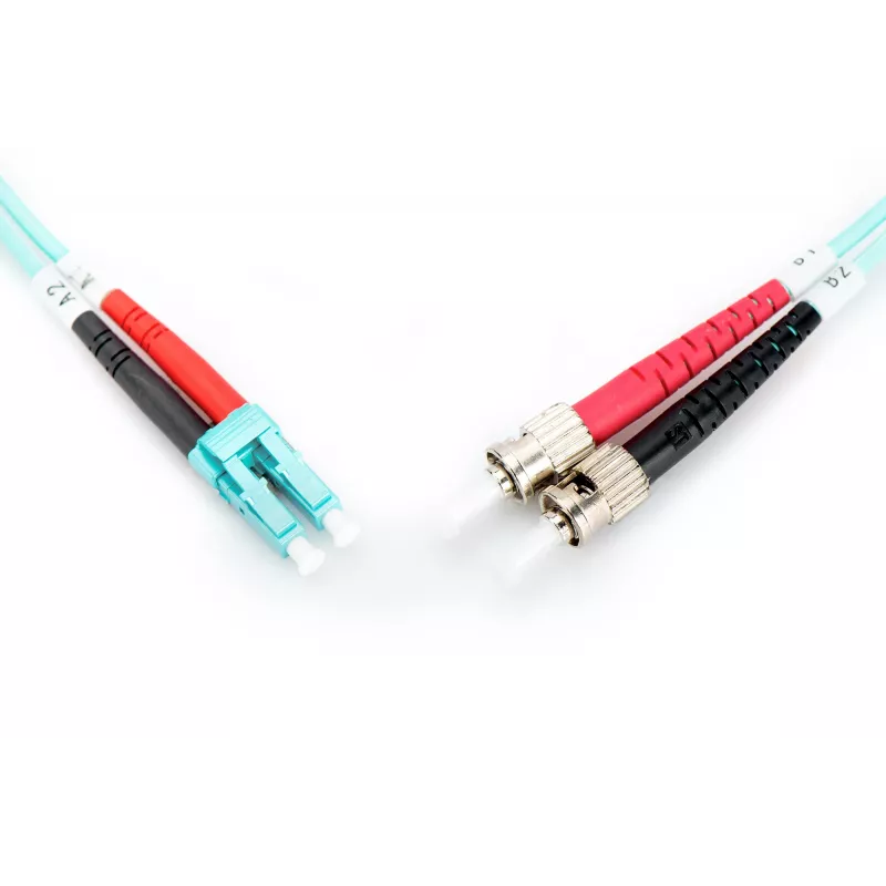 DIGITUS Professional - Cabo de rede - LC Multimodo (M) - ST Multimodo (M) - 1,0m - Fibra ótica - 50/125 micrómetros - OM3 - sem halogéneos, com proteção contra dobras