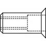 Porca rebite GESIPA M8, cabeça escareada 90°, corpo 11×18,5 mm, para espessuras de chapa 1,5–4,5 mm
