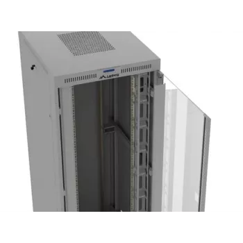 Armário rack LANBERG FF01-8047-12SL 47U 800x1000 mm cinzento com portas frontal e traseira de vidro e espaço para painel LCD