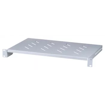 Prateleira para rack LANBERG AK-1004-S — 1U 19 polegadas cinzento, 483 mm de largura, 300 mm de profundidade, capacidade 25 kg
