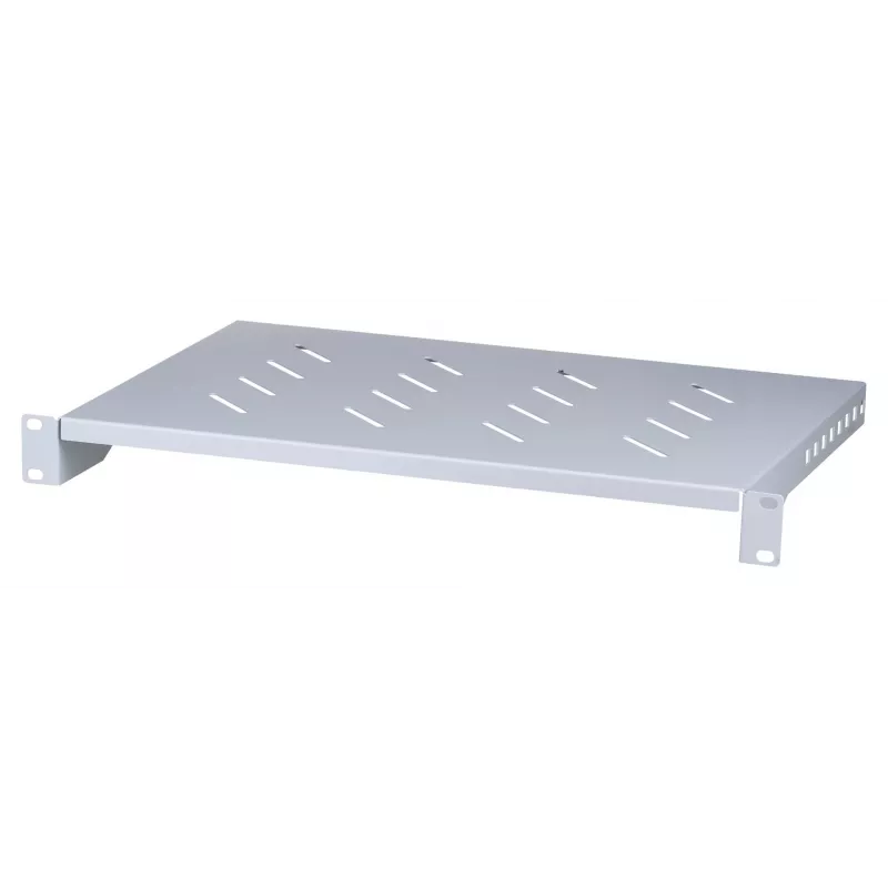 Prateleira para rack LANBERG AK-1004-S — 1U 19 polegadas cinzento, 483 mm de largura, 300 mm de profundidade, capacidade 25 kg