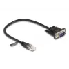 Delock cabo série RS-232, RJ45 macho para D-Sub 9 macho, 30 cm, preto