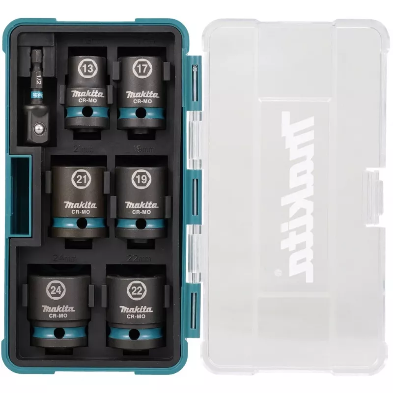 Makita E-16592 Chave de caixa para chave de impacto Conjunto de chaves de caixa preto, turquesa