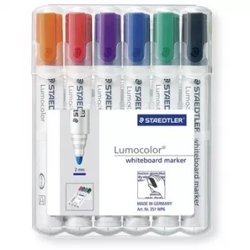 Marcador Staedtler Lumocolor Whiteboard 351 6 unid. Ponta redonda