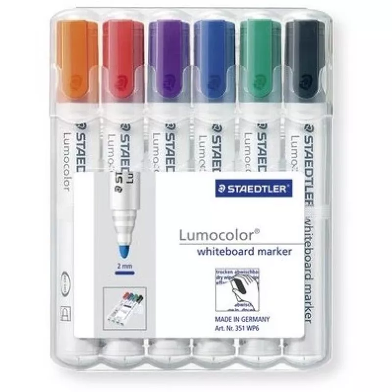 Marcador Staedtler Lumocolor Whiteboard 351 6 unid. Ponta redonda