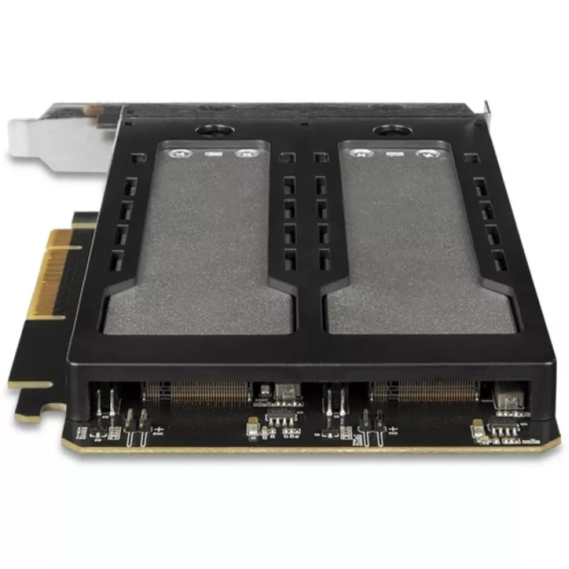Rack de armazenamento móvel RAIDSONIC ToughArmor MB842MP-B — 2 baías removíveis para M.2 NVMe, PCIe 4.0 x16