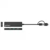 Dock/Hub Combo Manhattan USB-C e USB-A, Portas (4): USB-A (x4), 5 Gbit/s (USB 3.2 Gen1 aka USB 3.0), alimentado por USB (não requer fonte de alimentação externa)