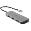Dongle USB-C 7 em 1 Acer — USB 3.2 Gen 1 Type-C, 3x USB-A, HDMI, SD/MicroSD, 100W PD, prateado