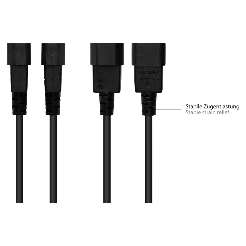 Good Connections Ficha de aparelho IEC – ficha de aparelho térmico C14 para C15 preto 5m
