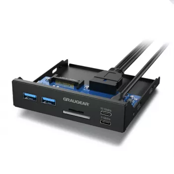 Graugear HUB USB + leitor de cartões Painel frontal múltiplo, Type-C USB retail (G-MP01CR)