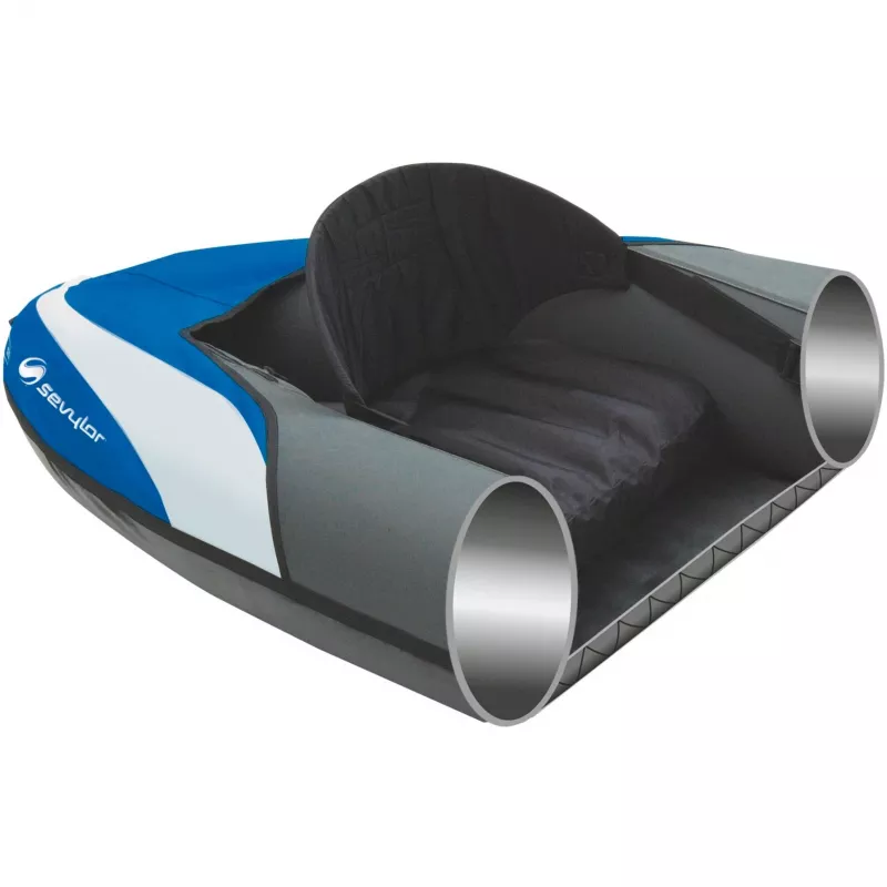 Kayak Hudson, barco insuflável preto/azul, 374 x 89 cm