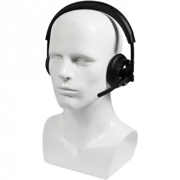Headset sem fios Plusonic W320 Dual DECT estéreo — headset DECT estéreo sem fios, suporte de base dupla