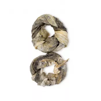 Anéis para cães UNISZKI — petisco natural de pele de bacalhau, pack de 2