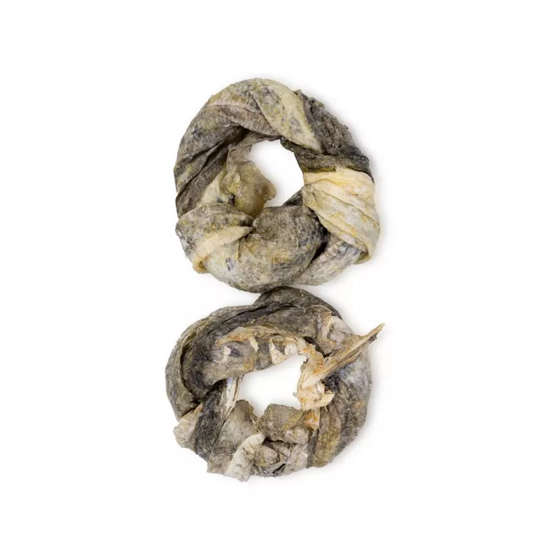 Anéis para cães UNISZKI — petisco natural de pele de bacalhau, pack de 2