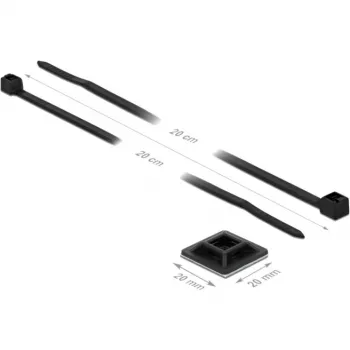 Suporte para abraçadeiras DeLOCK 18680 preto nylon 10 unid.